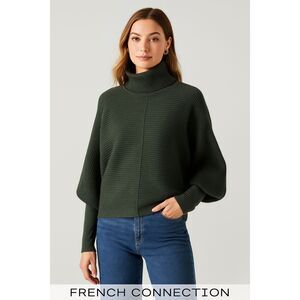 French Connection Babysoft Balloon Sleeve Sweater - Laurel Green | Size M